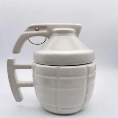 White Grenade 3D Ceramic Mug Adult Gift 5874