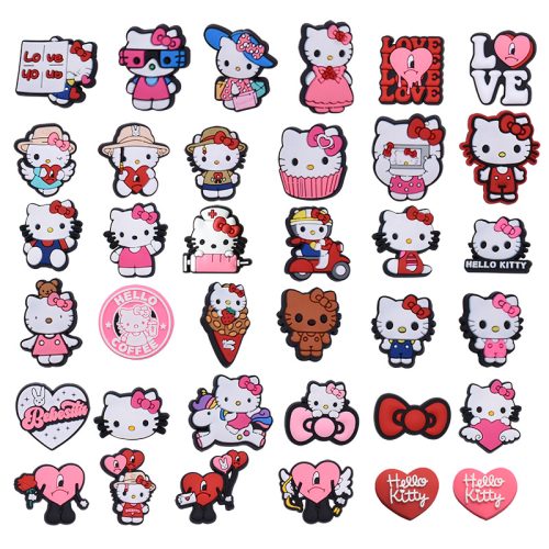 10Pcs Kitty PVC Shoes Charms Decor For Croc And Jibbitz 6495