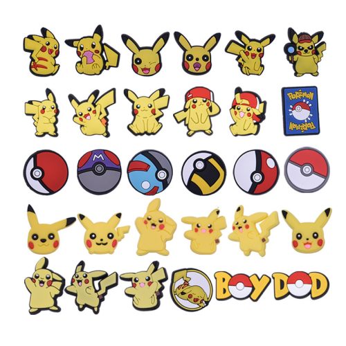 10Pcs Pikachu PVC Shoes Charms Decor For Croc And Jibbitz 6496