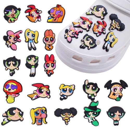 10Pcs Power Girls PVC Shoes Charms Decor For Croc And Jibbitz 6605