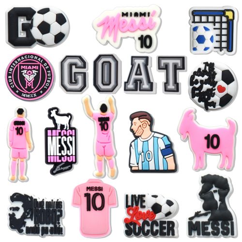 10Pcs Messi Soccer Player PVC Shoes Charms Decor For Croc And Jibbitz 6608