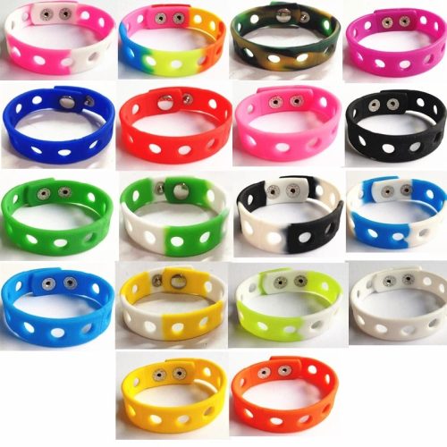 Soft Silicone Wristbang fit Shoe Charms Mixed Colours 6677