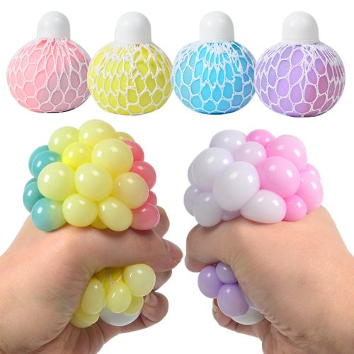 12pcs Rainbow Squeeze Mesh Ball Macaron Colour 7009