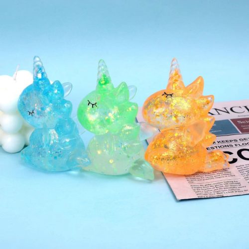 12Pcs Squeeze Toy Dragon Unicorn Glitter Stress Relief Fidget 7304