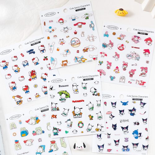 24pcs Sanrio Mini Transparent Cute Stickers Random Design 7366