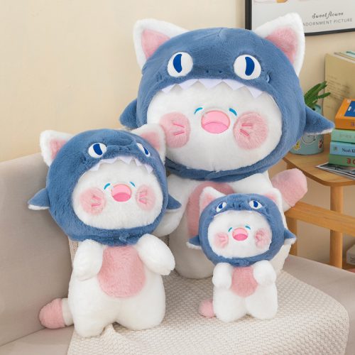 30cm Cat With Shark Hat Plush Toy