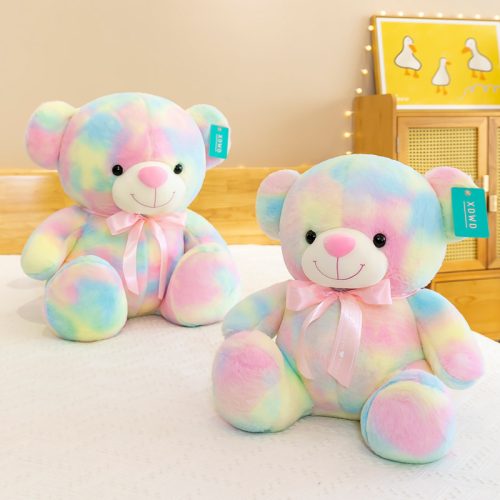 Rainbow Bow Tie Teddy Bear Plush Toy