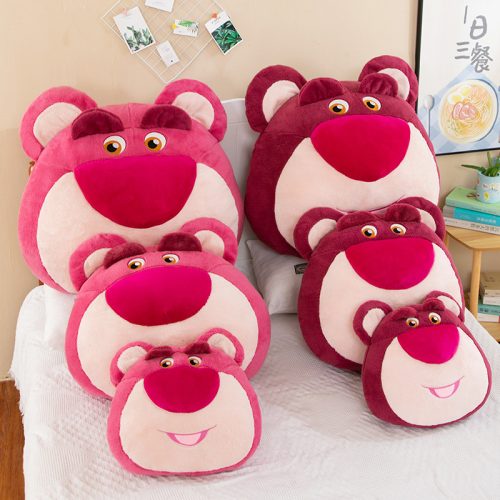 45cm Smiling Strawberry Bear Cushion Soft Pillow