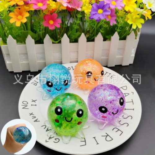 12Pcs Squeeze Octopus Glitter Stress Relief Fidget Toy 12 Inner