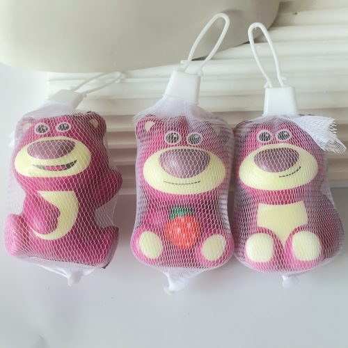 7.5cm Strawberry Bear Mesh Net Slow Rebound Squeeze Stress Relief Toy 12 Inner