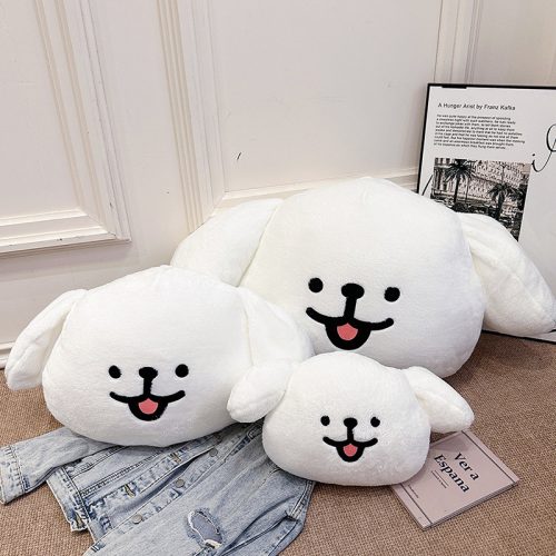 60cm Smiling Dog Head Cushion Plush Toy