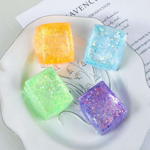 12Pcs Squeeze Ice block Glitter Stress Relief Fidget Toy 12 Inner