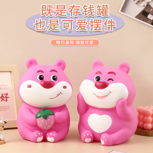 Strawberry Bear Piggy Bank Money Box