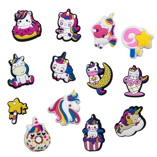 Rainbow Unicorn PVC Shoes Charms Decor For Croc And Jibbitz 50 Inner