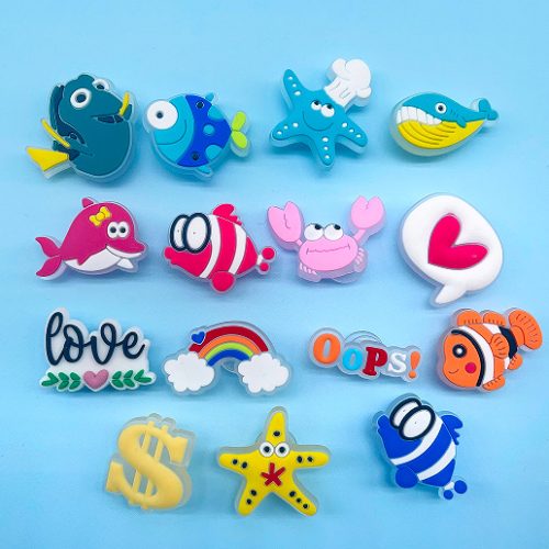 Cute Sea Animal PVC Shoes Charms Decor For Croc And Jibbitz 50 Inner