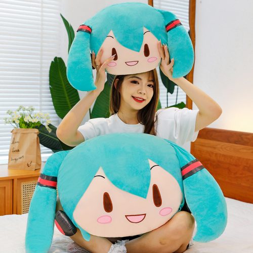 40cm Hatsune Miku Head Cushion Plush Toy