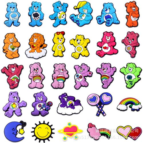 Rainbow Bear PVC Shoes Charms Decor For Croc And Jibbitz 50 Inner