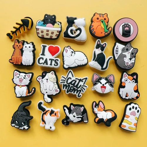 Cats PVC Shoes Charms Decor For Croc And Jibbitz 50 Inner