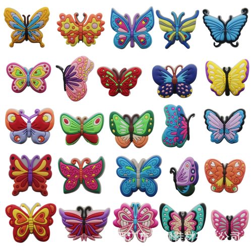 Butterfly PVC Shoes Charms Decor For Croc And Jibbitz 50 Inner