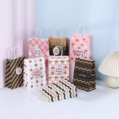 21x15x8cm “Let’s Party” Paper Gift Bags Mixed Design 10 Inner